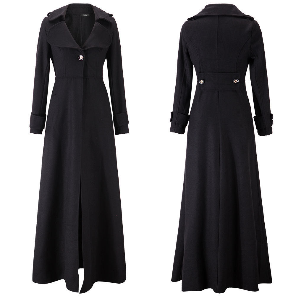 Damen Eleganter Langmantel mit klassischem Revers und modernen Akzenten Krohn-e