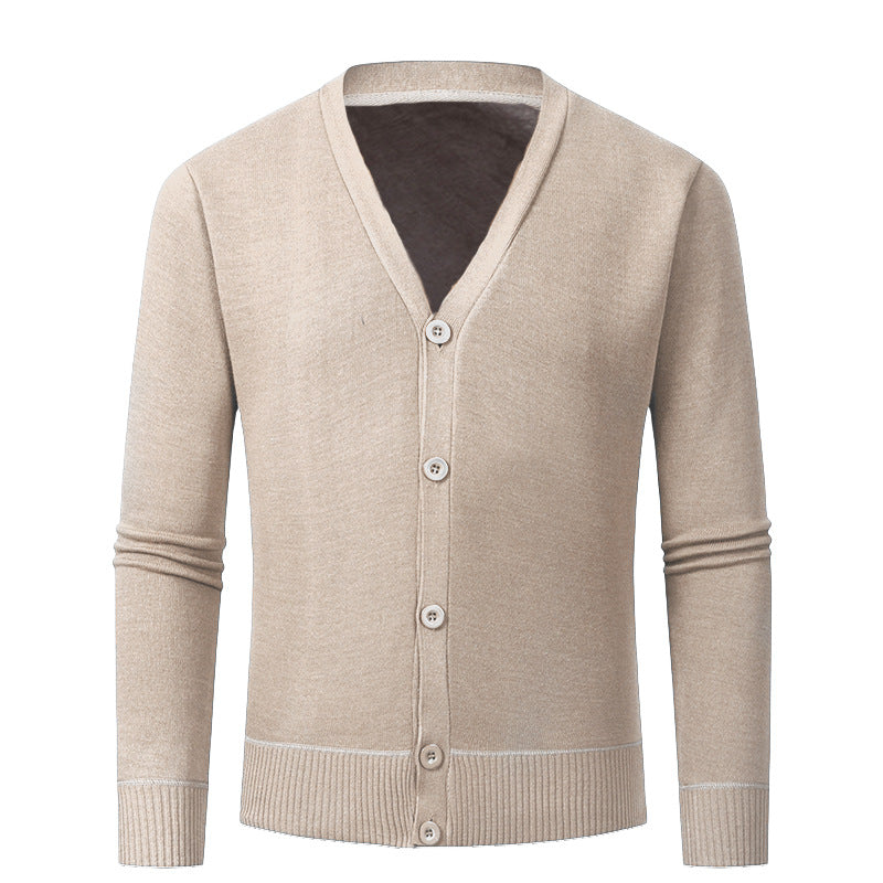 Herren Strickjacke mit V-Ausschnitt und knopflosem Design Krohn-e
