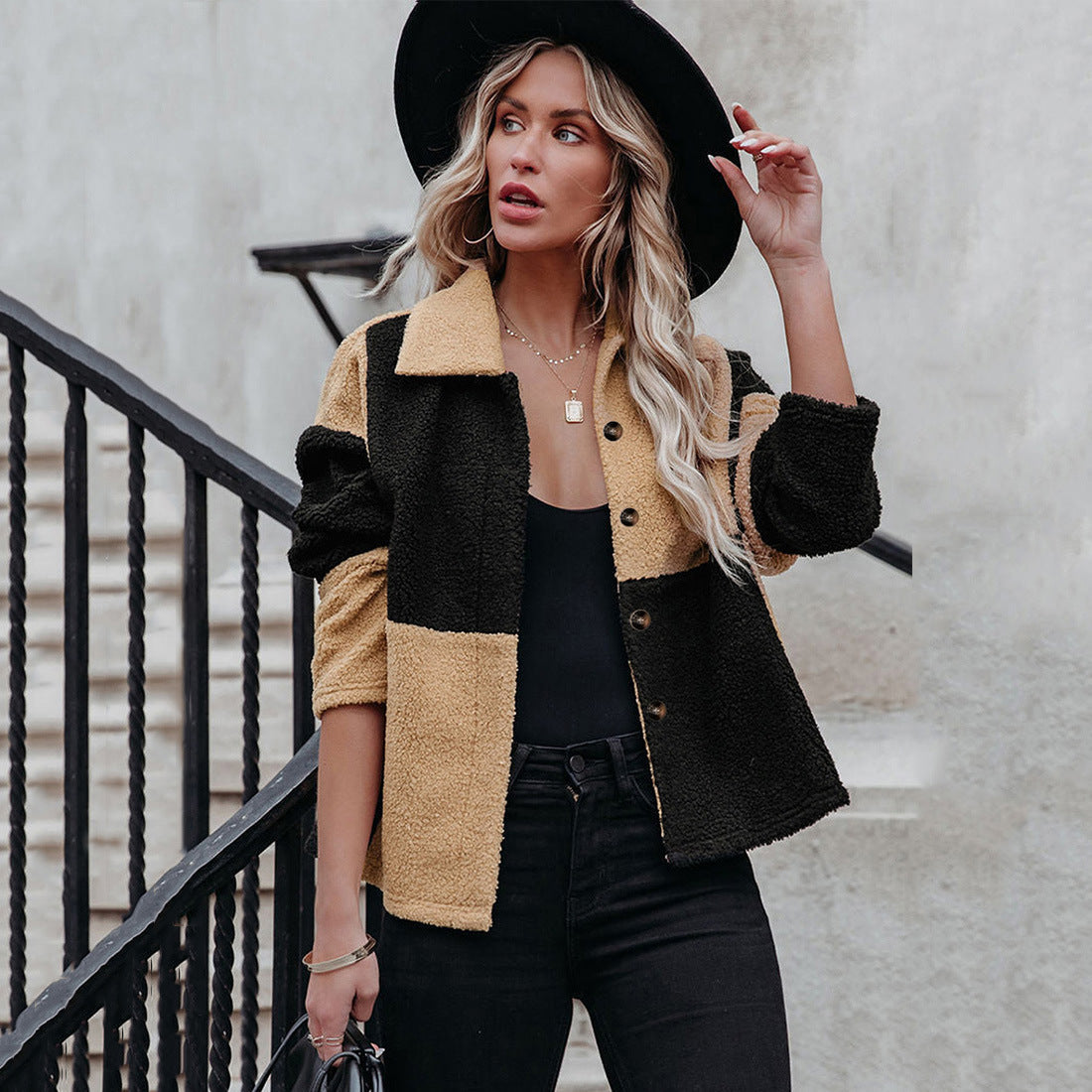 Damen Gemütliche Teddyjacke mit Statement-Kragen Krohn-e