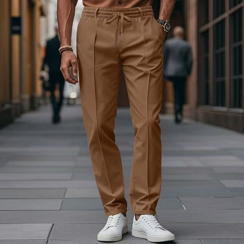 Herren elegante Freizeit-Hose mit elastischem Bund und seitlichen Eingrifftaschen Krohn-e