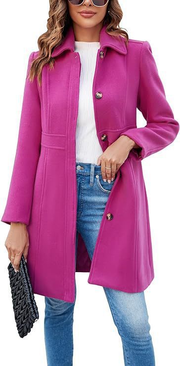 Damen klassischer Wollmantel mit modischem Schnitt und funktionalen Details Krohn-e