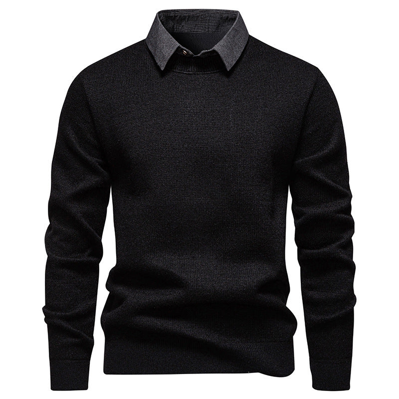 Herren Feinstrickpullover mit modernem Kragen-Design Krohn-e