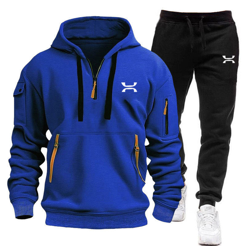 Herren sportliches Hoodie- und Jogginganzug-Set mit funktionalen Taschen und sportlichem Schnitt Krohn-e