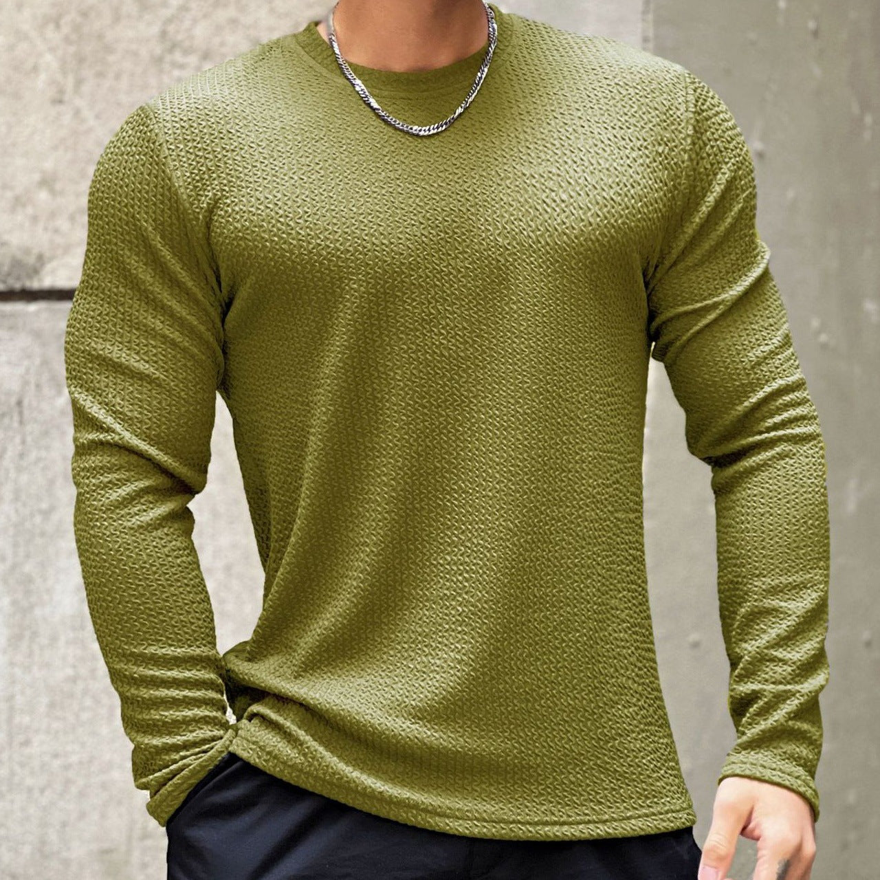 Herren Langarmshirt mit strukturiertem Gewebe Krohn-e