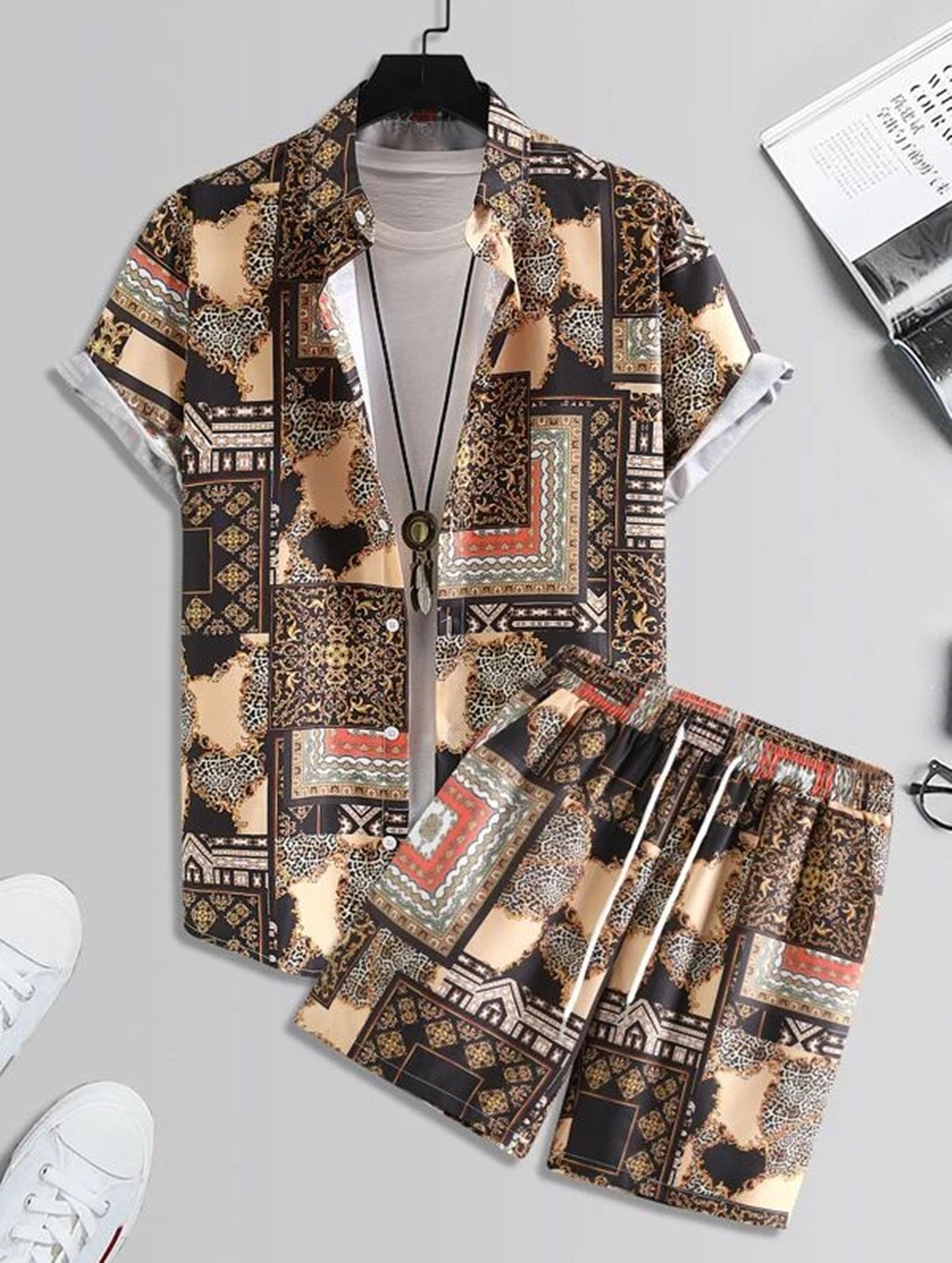 Anj Herren Freizeit Hemd: Lockeres Kurzarm-Shirt für den Strand