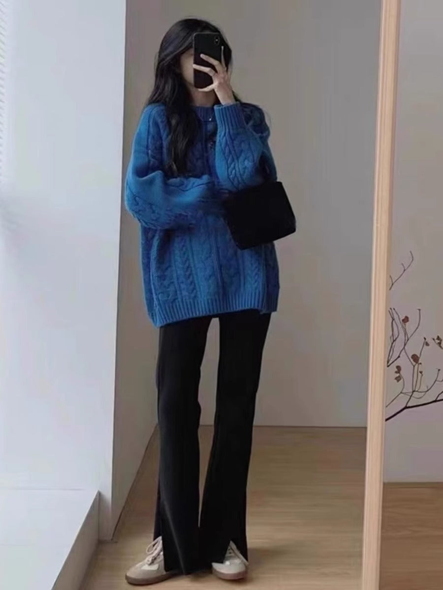 Damen Grobstrickpullover im lässigen Oversized-Stil mit Zopfmuster Krohn-e