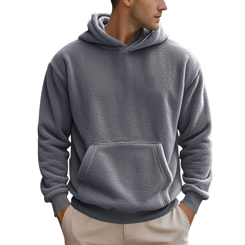 Herren Fleece Hoodie mit Kängurutasche und modernem Schnitt Krohn-e