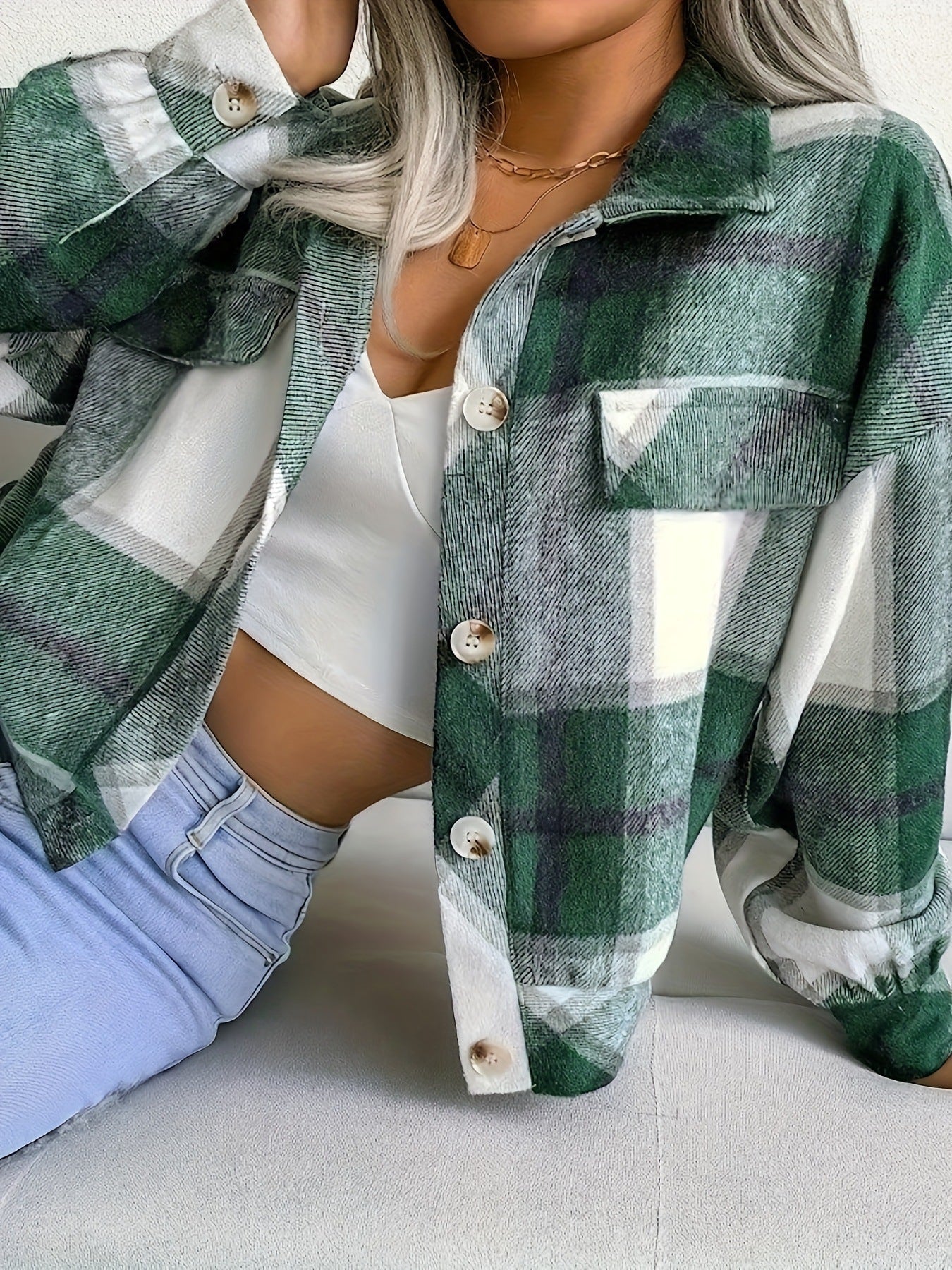 Damen karierte Hemdjacke Krohn-e