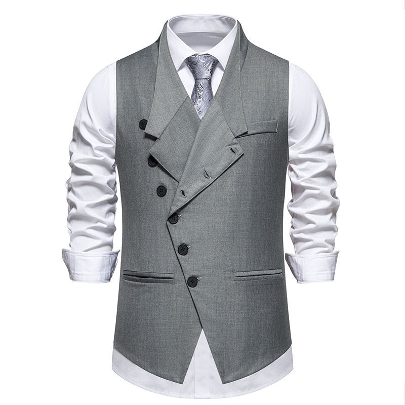 Herren elegante Anzugweste mit asymmetrischem Kragen und modernen Akzenten Krohn-e