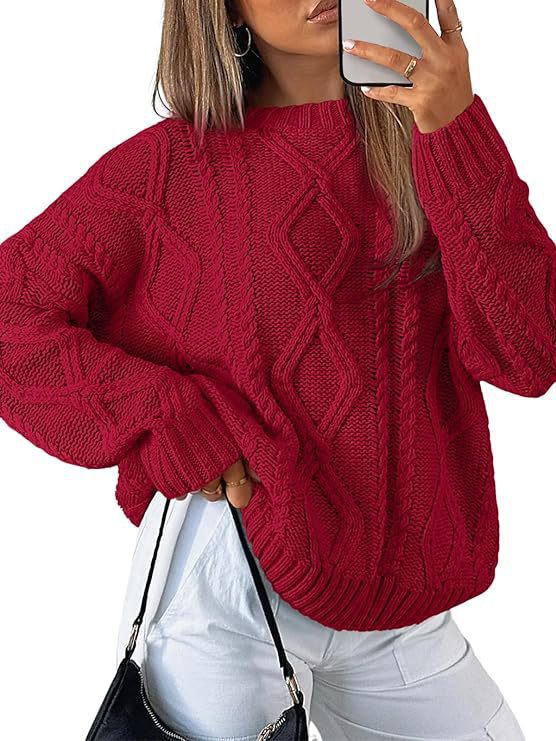 Damen Relaxed Strickpullover mit Zopfmuster Krohn-e