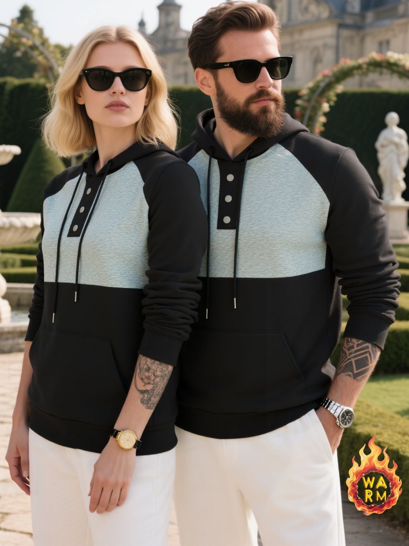 Herren Hoodie mit Knopfleiste und sportlichem Design Krohn-e