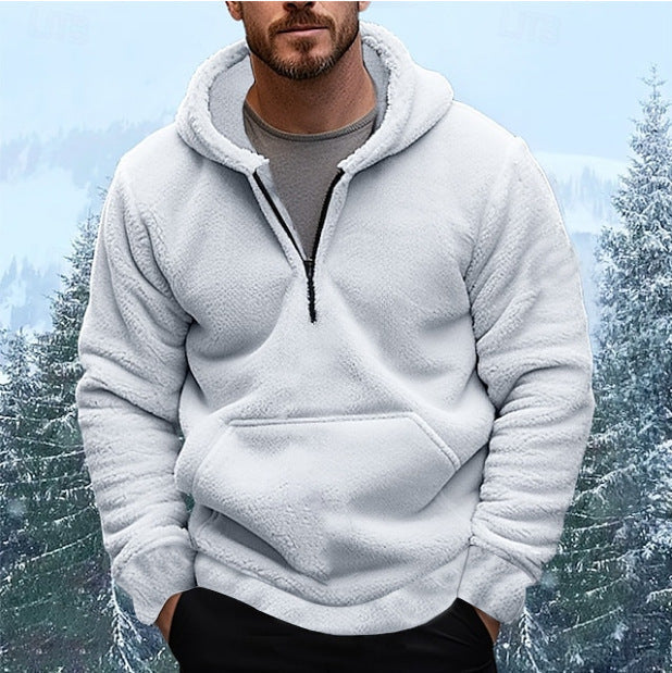 Herren Kuscheliger Fleece-Hoodie mit halblangem Reißverschluss Krohn-e