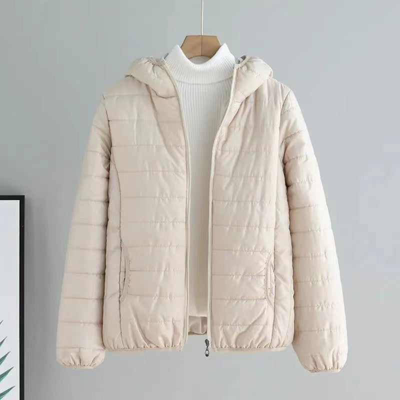 Damen gesteppte Übergangsjacke mit praktischen Taschen und Kapuze Krohn-e