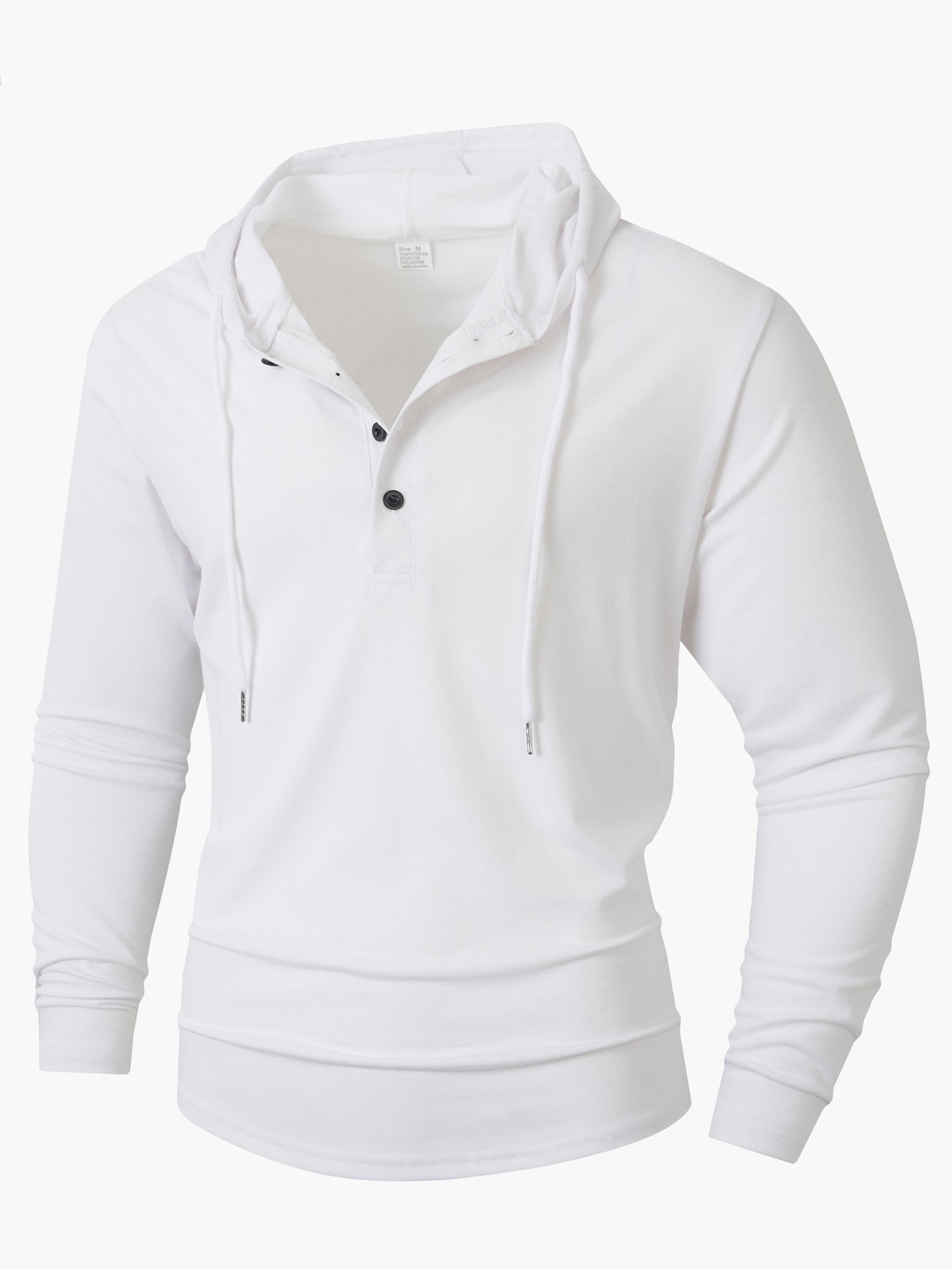 Herren Hoodie mit knöpfbarem Kragen und Kordelzug Krohn-e