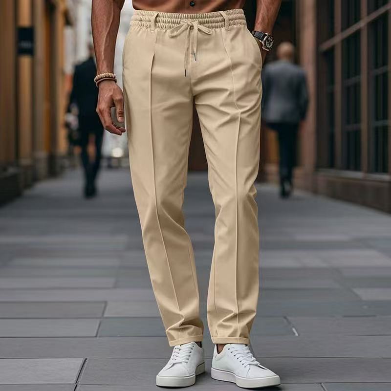 Herren elegante Freizeit-Hose mit elastischem Bund und seitlichen Eingrifftaschen Krohn-e