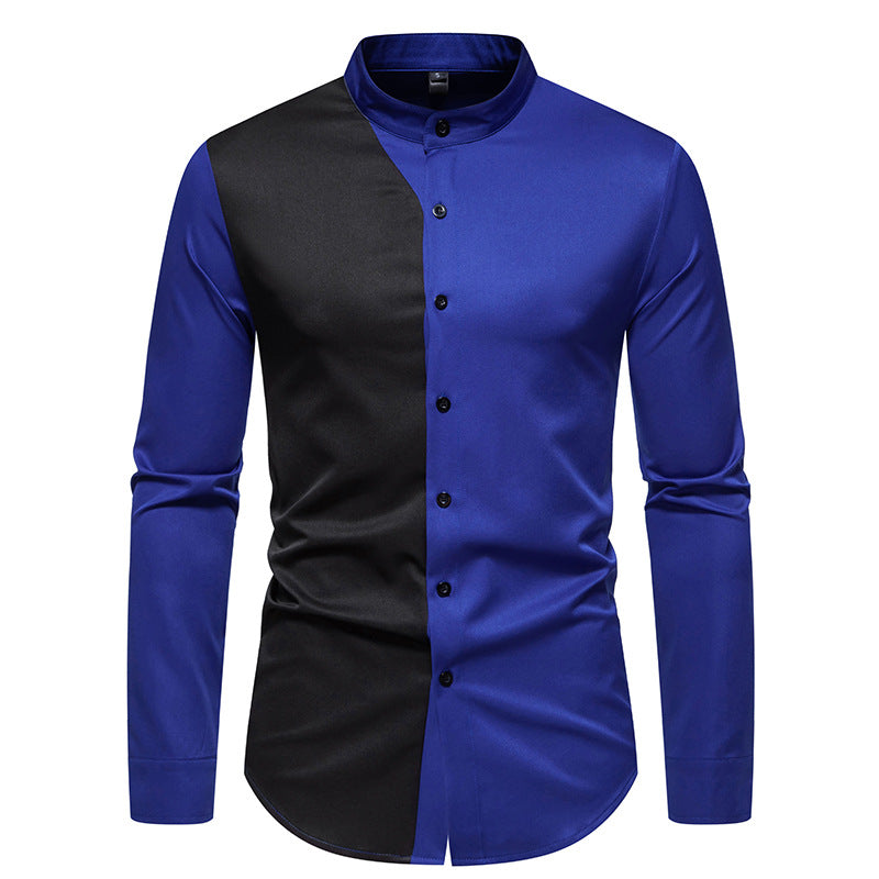 Herren modisches Langarmhemd mit schickem Farbblockdesign Krohn-e