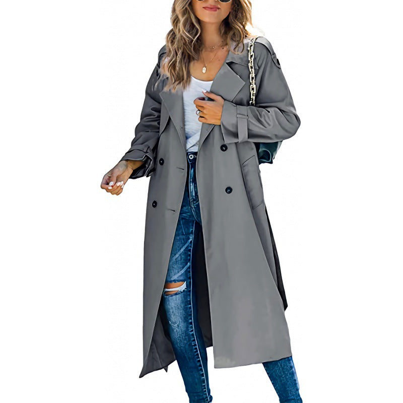 Damen modischer Trenchcoat mit übergroßem Schnitt und eleganten Details Krohn-e