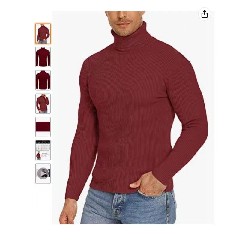 Herren Stehkragen Pullover aus ribbeltem Strick Krohn-e