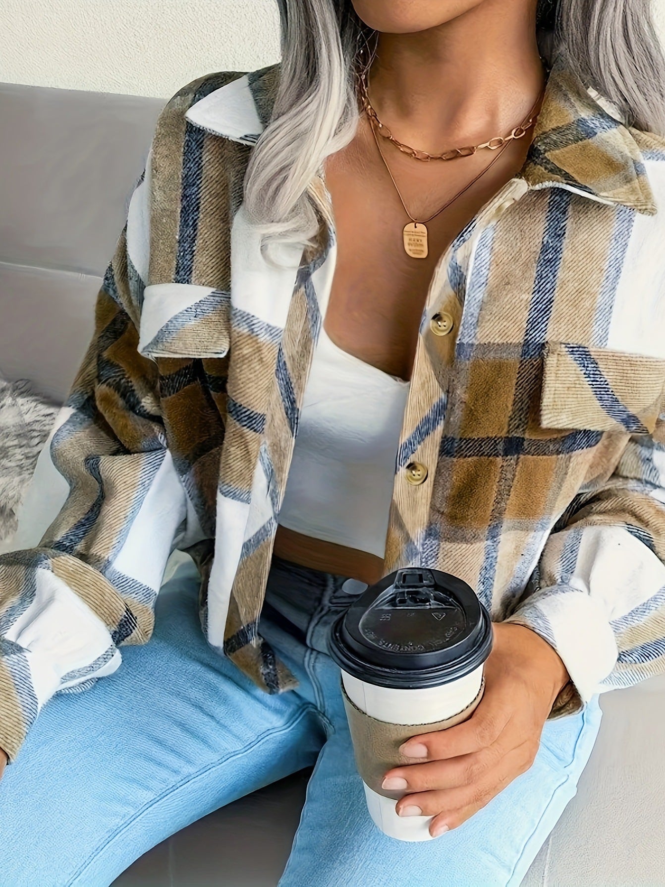 Damen karierte Hemdjacke Krohn-e