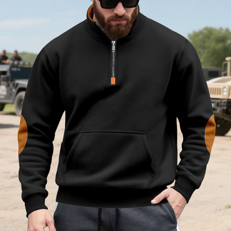 Herren Hoodie mit modischem Stehkragen und Kontrastdetails Krohn-e