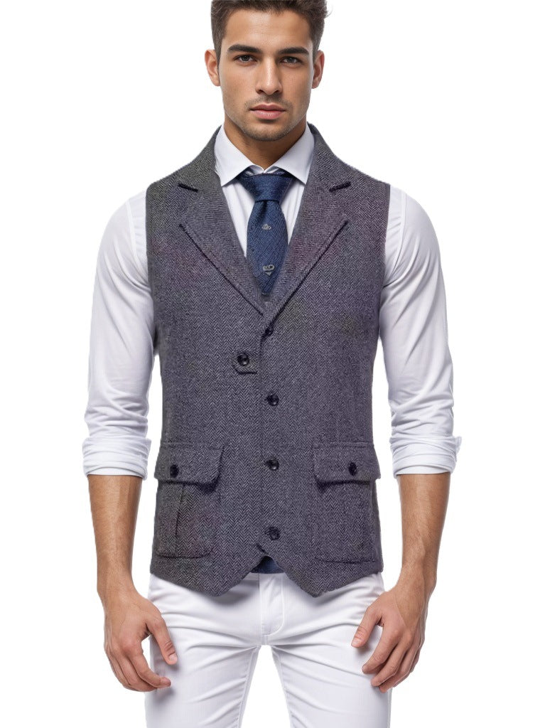 Herren elegante Weste im Hahnentrittmuster Krohn-e