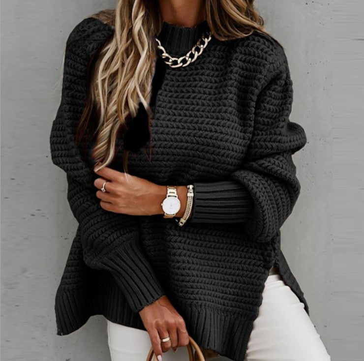 Damen kuscheliger Strickpullover mit strukturiertem Muster und weitem Schnitt Krohn-e