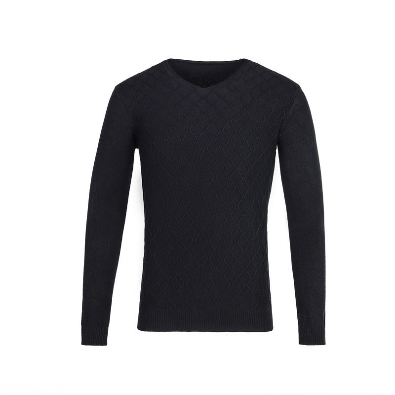 Herren V-Ausschnitt Pullover mit Strukturmuster Krohn-e