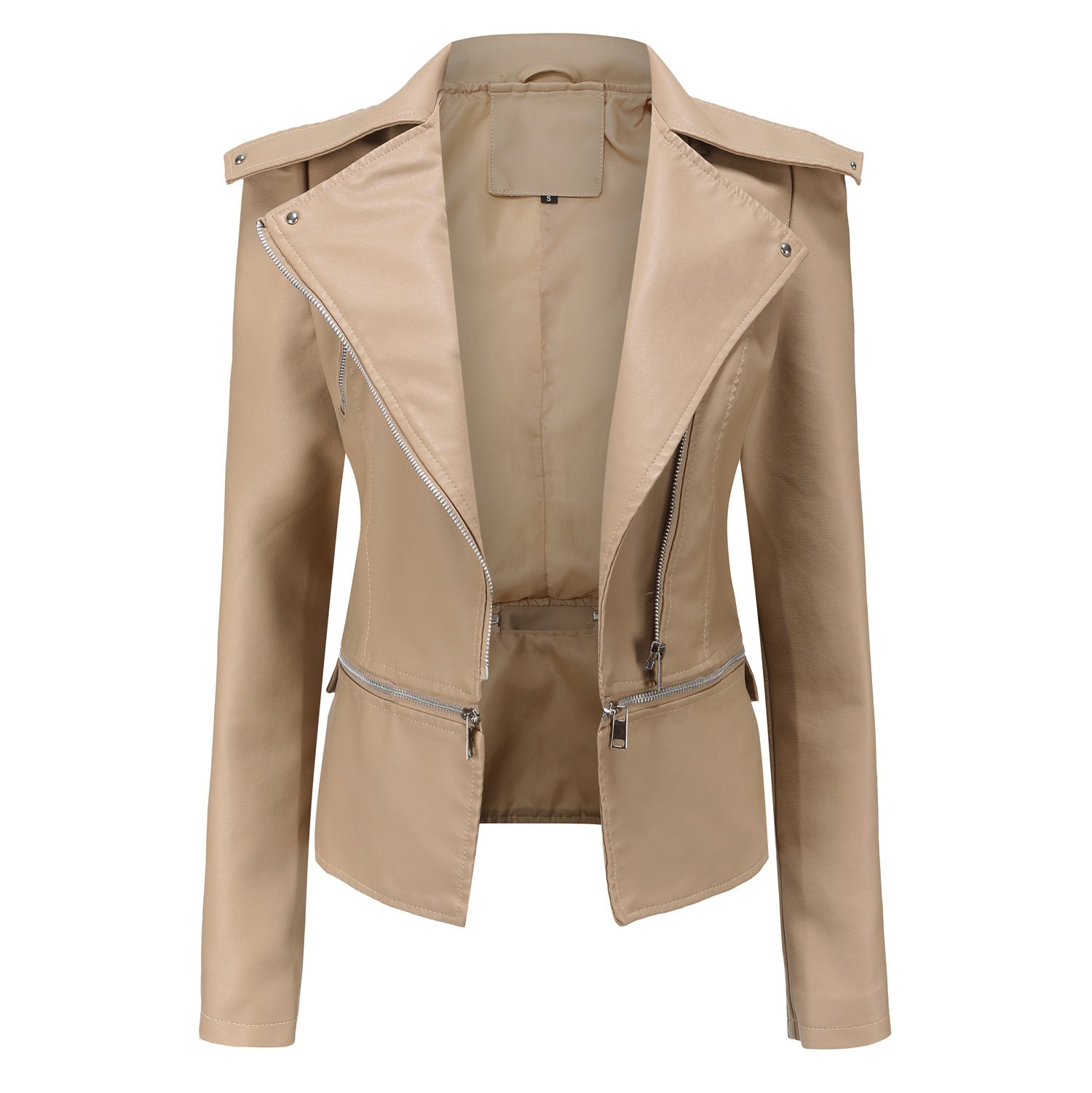 Damen stylische Bikerjacke mit asymmetrischem Reißverschluss und eingenähten Taschen Krohn-e
