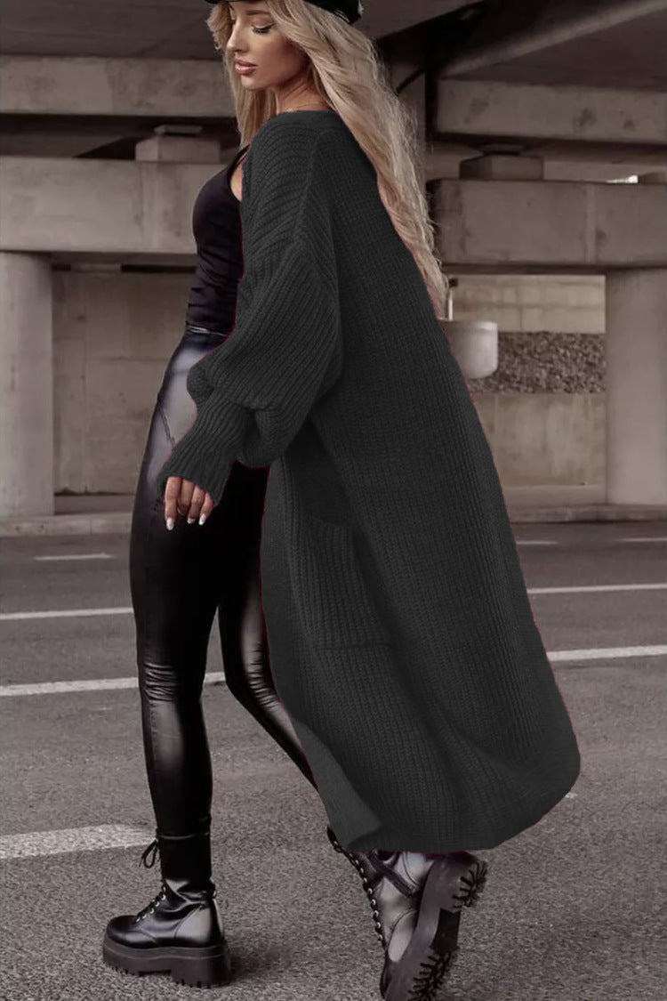 Damen Grobstrickmantel im lässigen Oversized-Stil mit tiefen Taschen Krohn-e