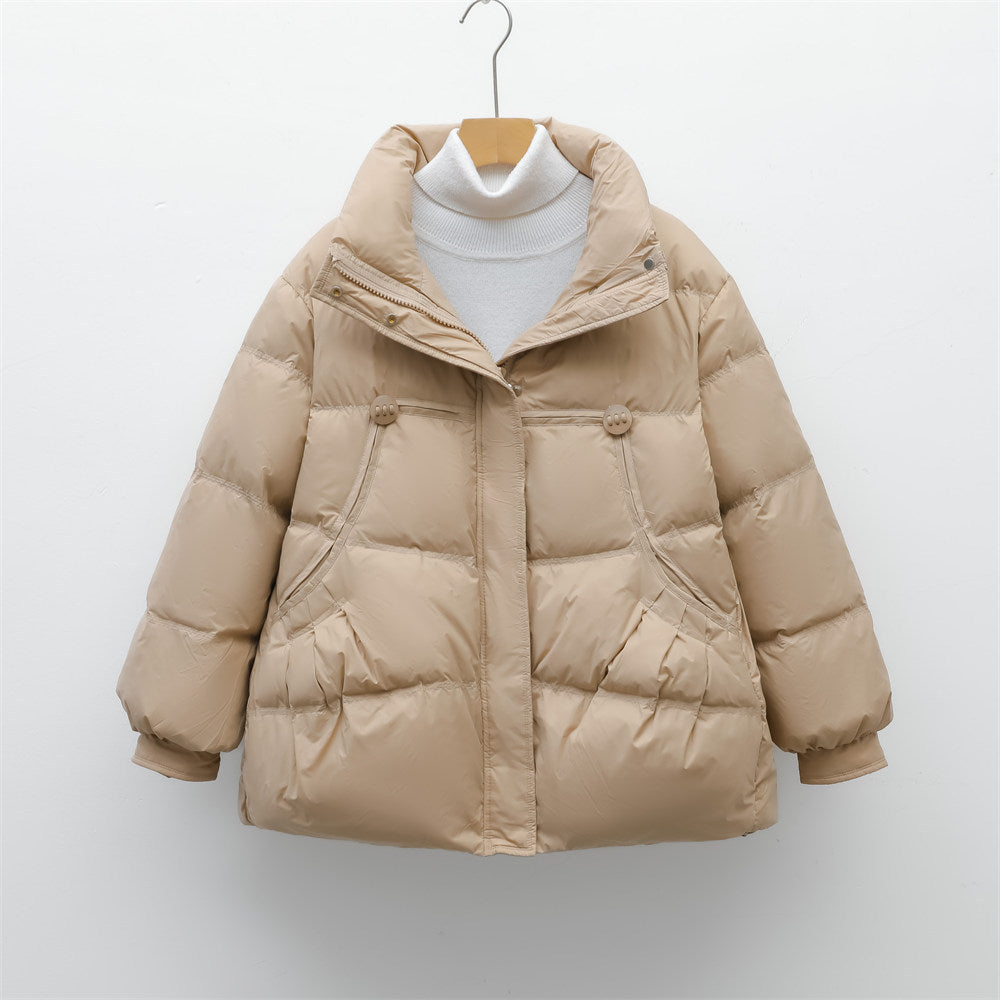 Damen voluminöse Winterjacke mit praktischen Taschen und hochschließendem Kragen Krohn-e