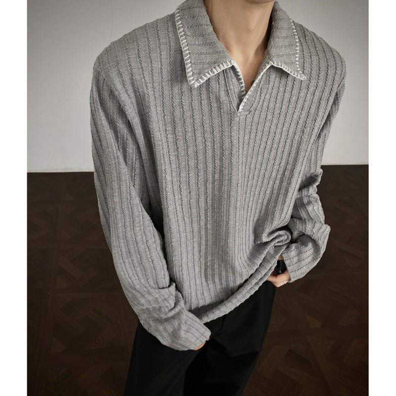 Herren Pullover mit lässigem strukturiertem Design und modischem Kragen Krohn-e