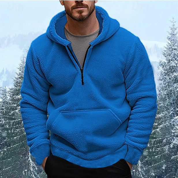 Herren Kuscheliger Fleece-Hoodie mit halblangem Reißverschluss Krohn-e