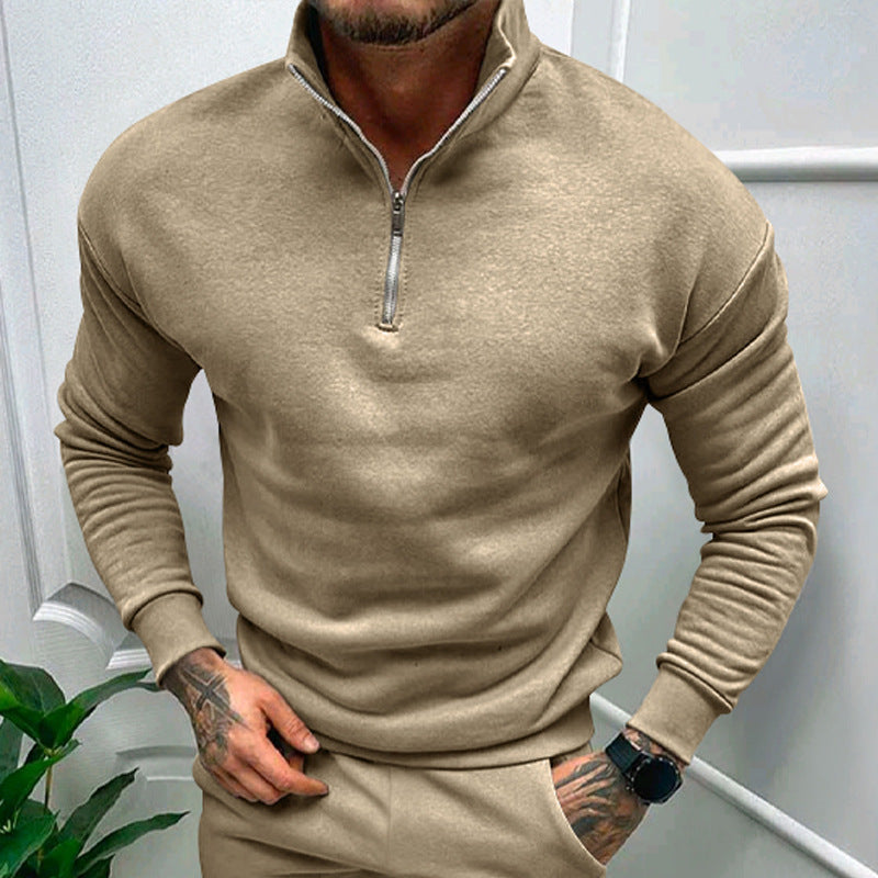 Herren Sweatshirt mit Stehkragen und Reißverschluss Krohn-e