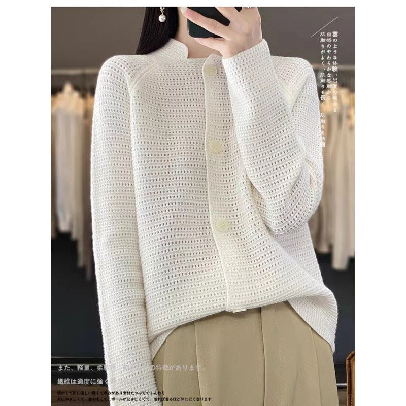 Damen Strickjacke mit besonderen Knopfdetails und strukturierter Maschenoptik Krohn-e