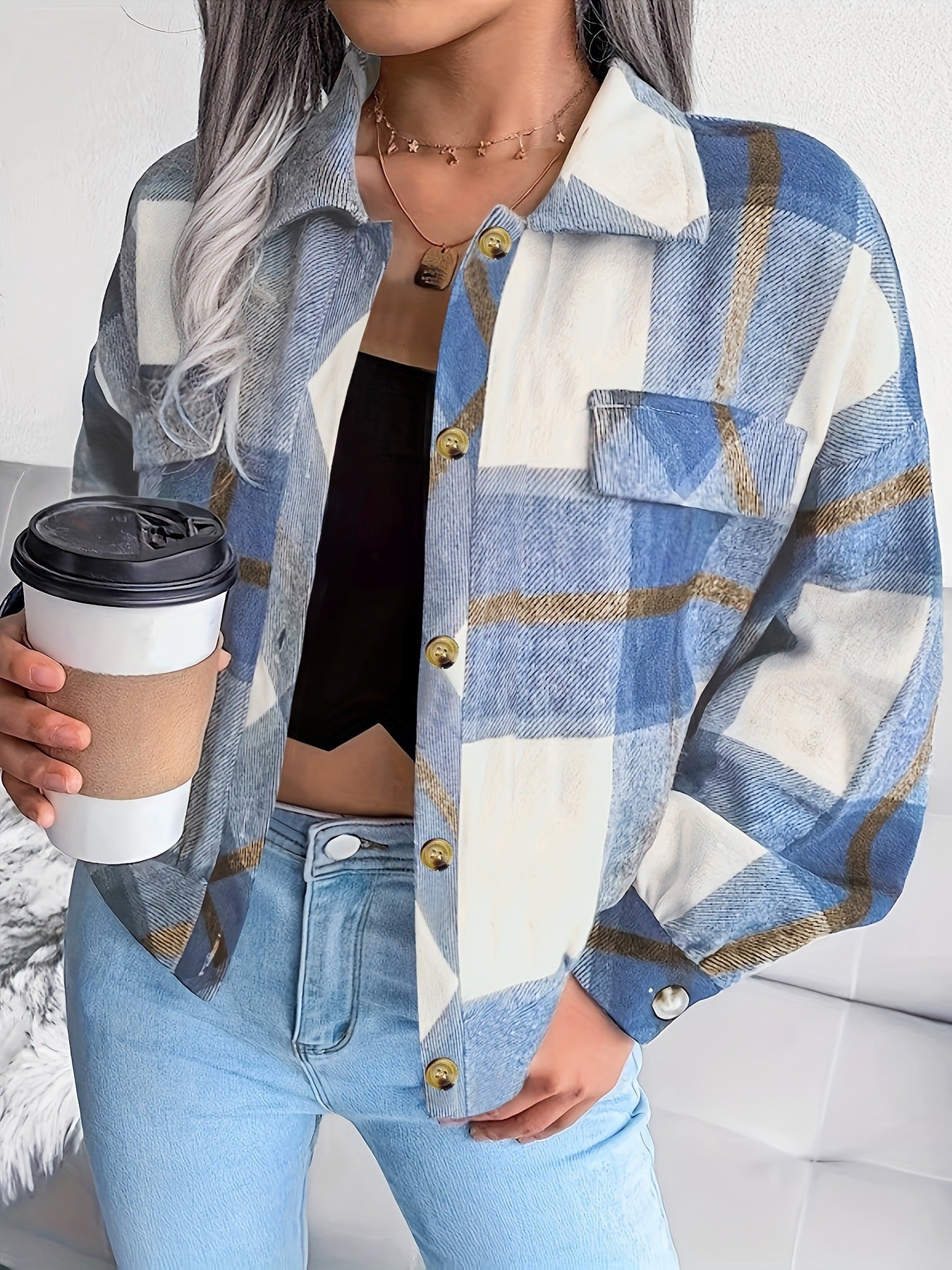 Damen karierte Hemdjacke Krohn-e