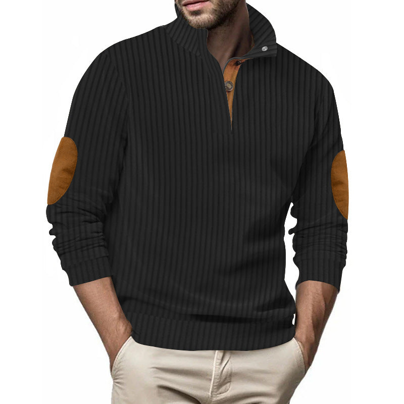 Herren Stepppullover mit strukturiertem Design und Kontrast-Patches Krohn-e