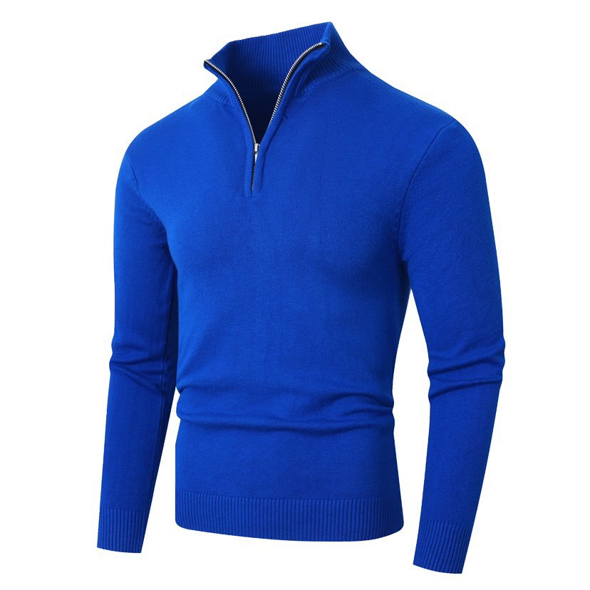 Herren Strickpullover mit modernem Stehkragen und hochwertigem Reißverschluss Krohn-e