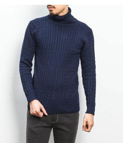 Herren modischer Rollkragenpullover mit strukturierter Strickoptik Krohn-e