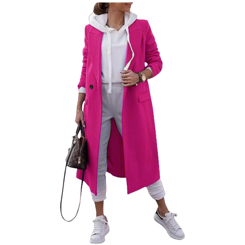 Damen modischer Oversize-Mantel mit elegantem Revers und praktischen Taschen Krohn-e