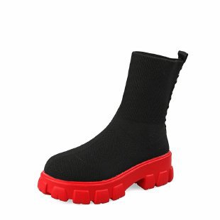 Damen trendige Stiefel mit hohem Schaft und robustem Plateau Krohn-e