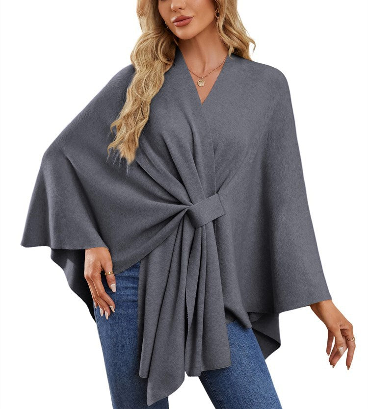 Damen Eleganter Wickelpullover mit asymmetrischem Schnitt Krohn-e