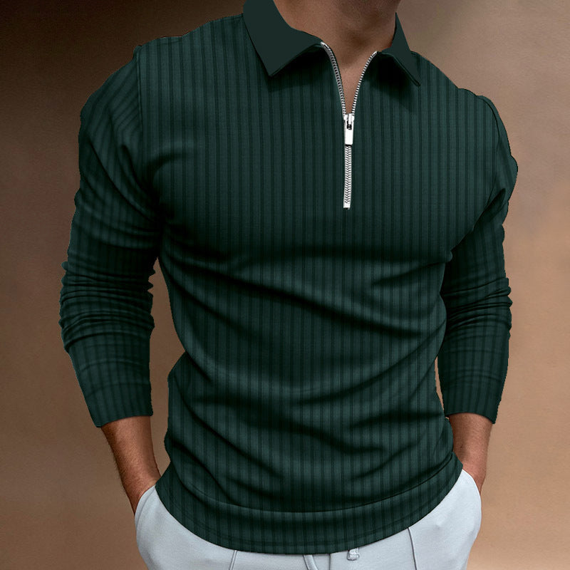 Herren Poloshirt mit elegantem Reißverschluss und strukturiertem Design Krohn-e