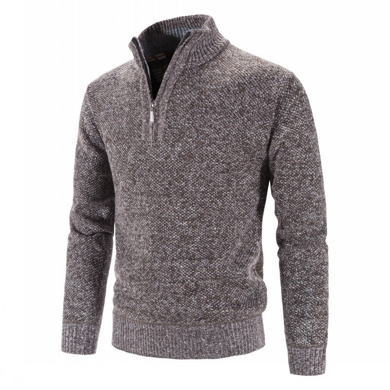 Herren modischer Strickpullover mit halbem Reißverschluss und strukturiertem Design Krohn-e