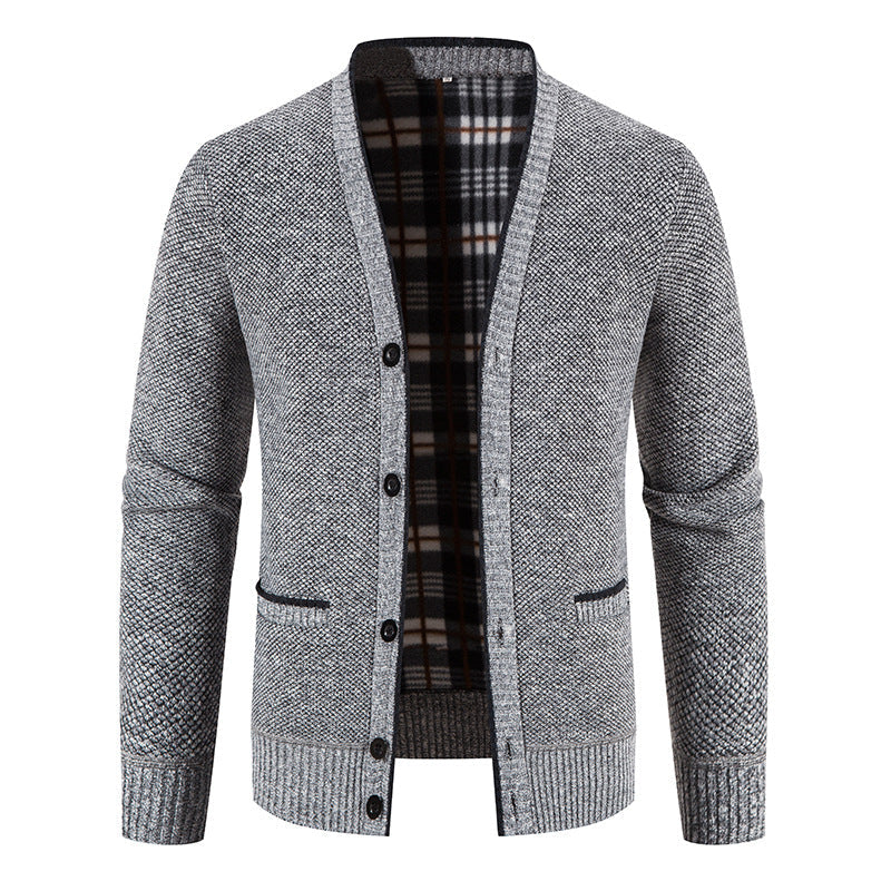 Herren feine Strickjacke mit einzigartigem Rautenmuster Krohn-e