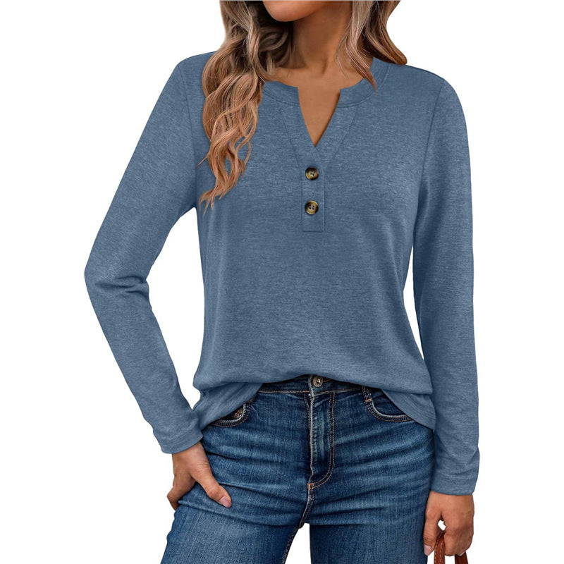 Damen Langarmshirt mit Knopfdetails Krohn-e