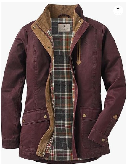 Damen lässige Utility-Jacke mit Karo-Innenfutter Krohn-e