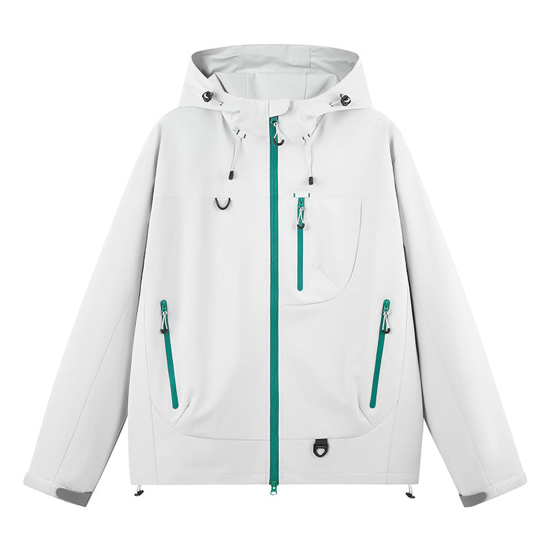 Damen wasserabweisende Outdoor-Jacke mit verstellbarem Kapuzenkragen Krohn-e