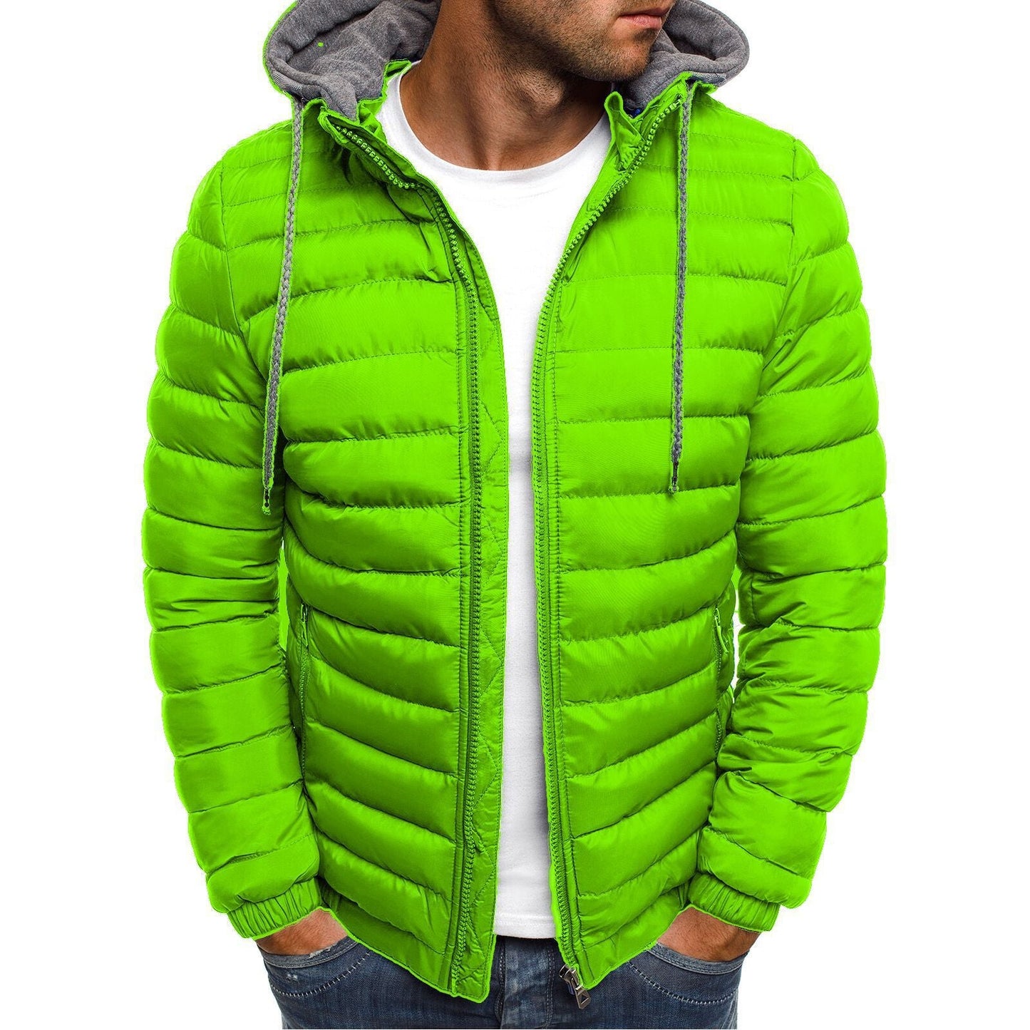 Herren gesteppte Windjacke mit Kapuze Krohn-e