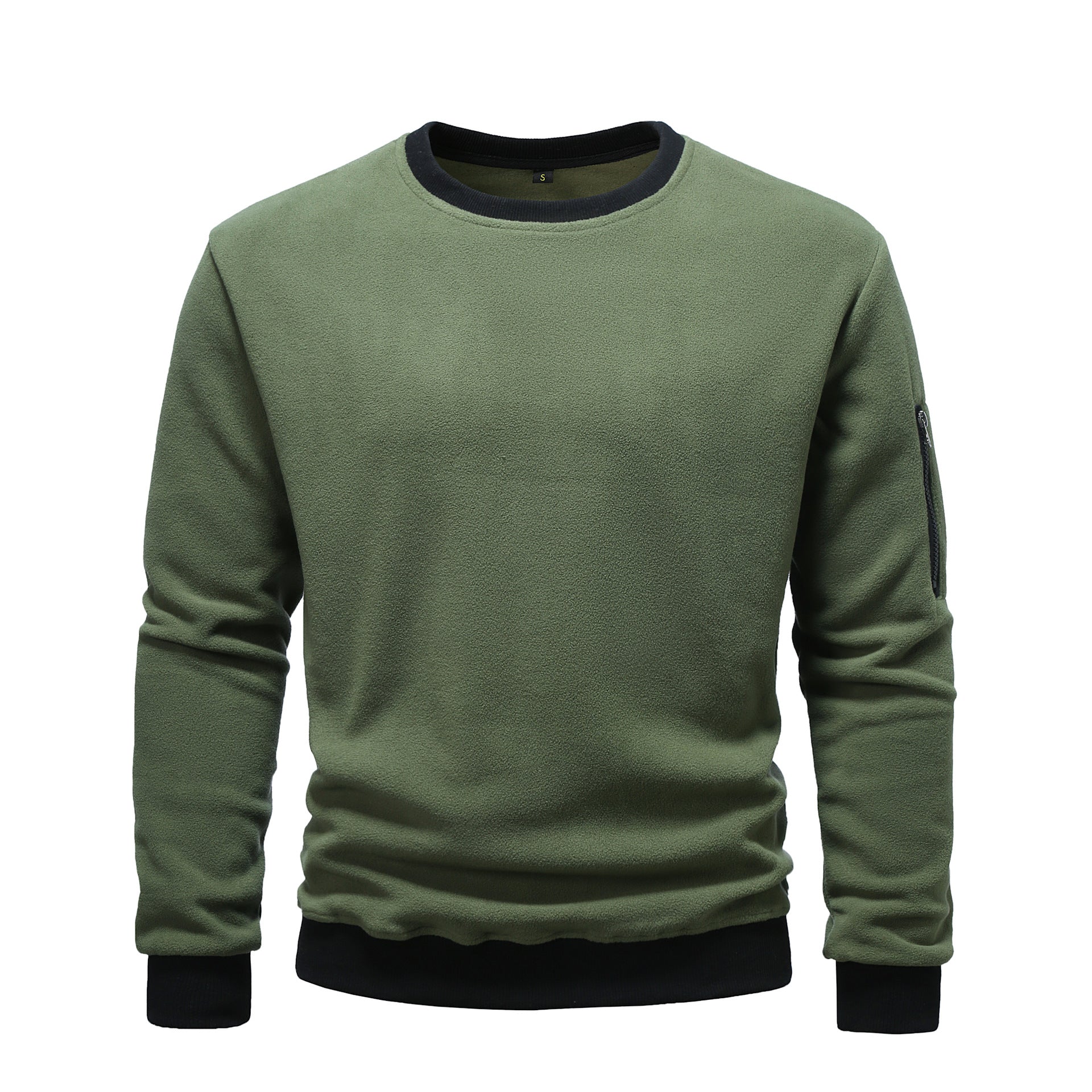 Herren kuscheliger Fleece-Pullover mit Reißverschlusstasche Krohn-e