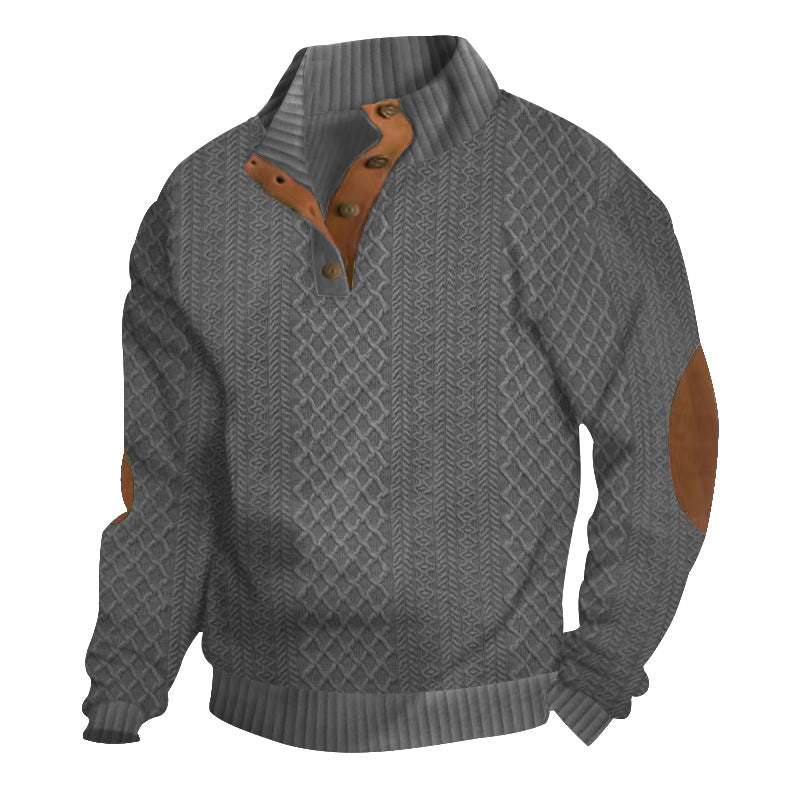 Herren Sweatshirt mit strukturiertem Strickmuster details Krohn-e
